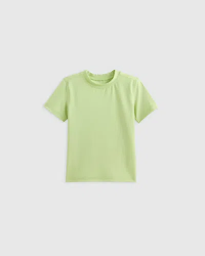 Quince Kids' Short Sleeve Rash Guard Top In Kiwi Green