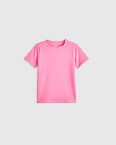 Quince Kids' Short Sleeve Rash Guard Top In Pink
