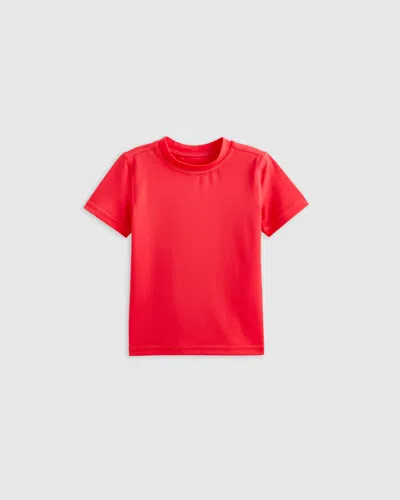 Quince Kids' Short Sleeve Rash Guard Top In Red