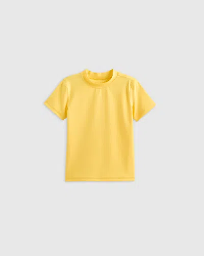 Quince Kids' Short Sleeve Rash Guard Top In Yellow