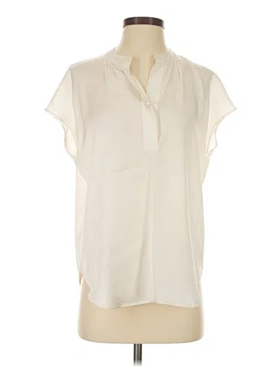 Pre-owned Quince Short Sleeve Silk Top Ivory Tops