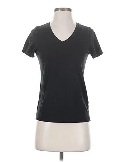Pre-owned Quince Short Sleeve Top Black V Neck Tops
