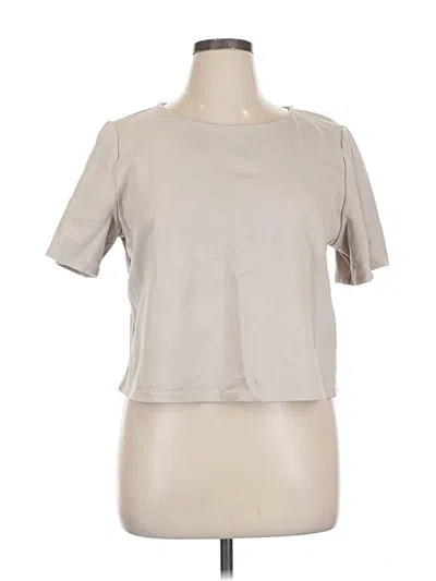 Pre-owned Quince Short Sleeve Top Gray Square Neckline Tops