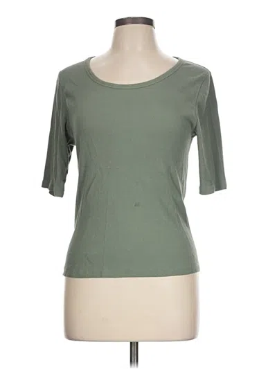 Pre-owned Quince Short Sleeve Top Green Scoop Neck Tops