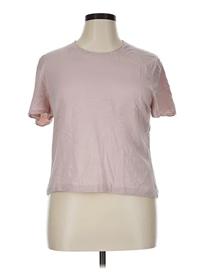 Pre-owned Quince Short Sleeve Top Pink Crew Neck Tops