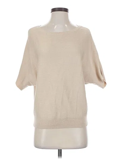 Pre-owned Quince Short Sleeve Top Tan Boatneck Tops In Brown