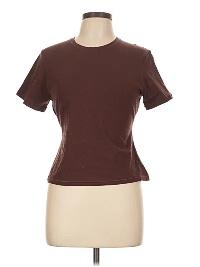 Pre-owned Quince Short Sleeve T-shirt In Brown