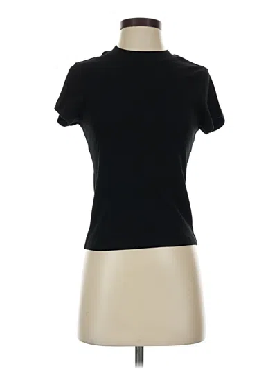 Pre-owned Quince Short Sleeve Turtleneck In Black