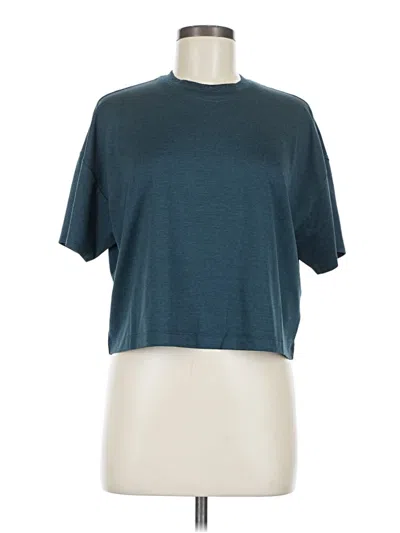 Pre-owned Quince Short Sleeve Turtleneck In Blue