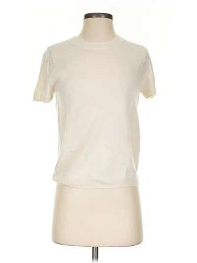 Pre-owned Quince Short Sleeve Turtleneck In Ivory