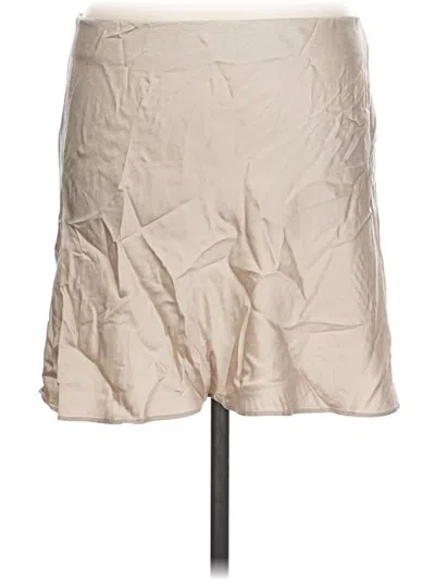 Pre-owned Quince Silk Skirt In Tan