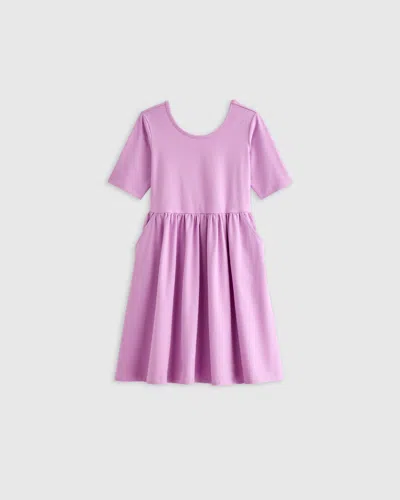 Quince Kids' Skater Dress In Bright Orchid