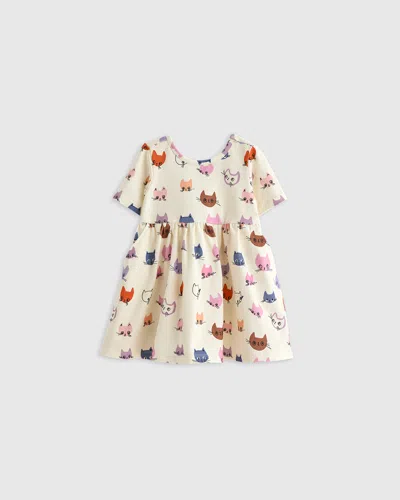 Quince Kids' Skater Dress In Cat Faces