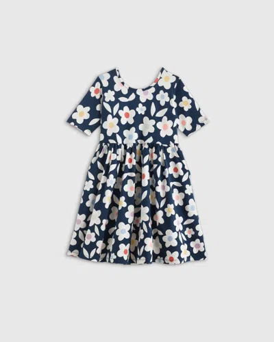 Quince Kids' Skater Dress In Geo Daisy