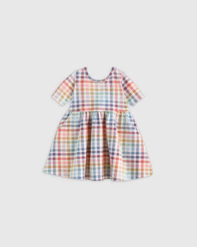 Quince Kids' Skater Dress In Plaid