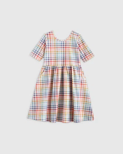 Quince Kids' Skater Dress In Plaid