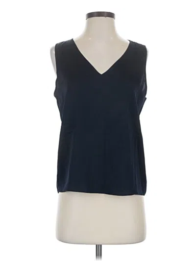 Pre-owned Quince Sleeveless Blouse In Blue