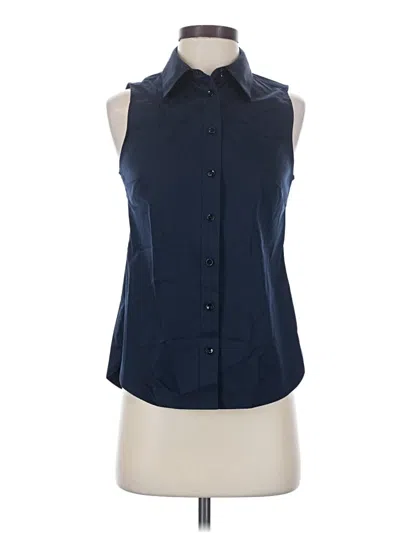 Pre-owned Quince Sleeveless Button Down Shirt In Blue