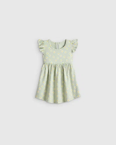 Quince Kids' Sleeveless Ruffle Dress In Green