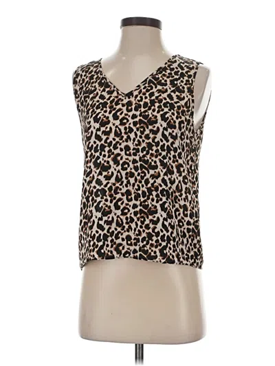 Pre-owned Quince Sleeveless Silk Top Brown V Neck Tops