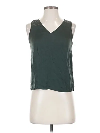 Pre-owned Quince Sleeveless Silk Top Green V-neck Tops