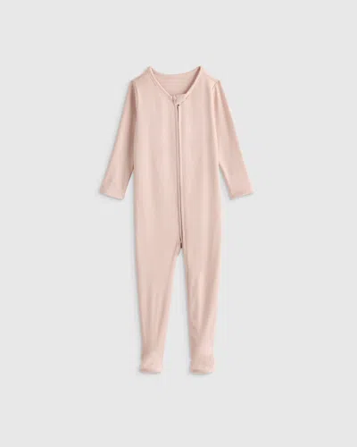 Quince Kids' Softest Rib Footie In Pink