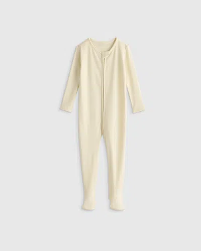 Quince Kids' Softest Rib Footie In White
