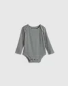 Quince Softest Rib Long Sleeve Bodysuit In Blue