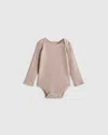 Quince Softest Rib Long Sleeve Bodysuit In Brown