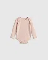 Quince Softest Rib Long Sleeve Bodysuit In Pink