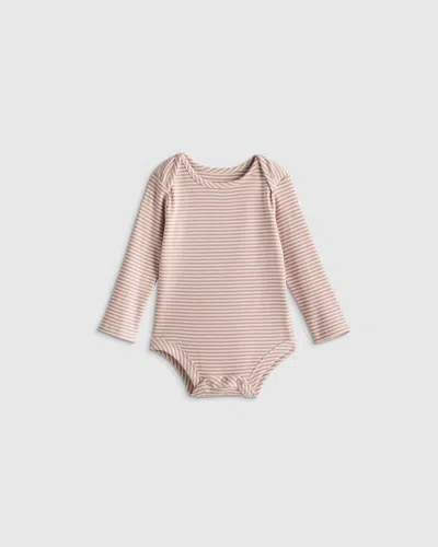 Quince Kids' Softest Rib Long Sleeve Bodysuit In Purple