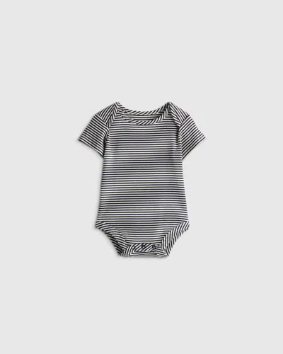 Quince Kids' Softest Rib Short Sleeve Bodysuit In Blue
