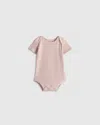 Quince Softest Rib Short Sleeve Bodysuit In Pink