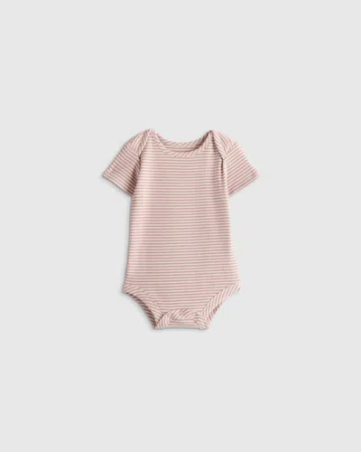 Quince Kids' Softest Rib Short Sleeve Bodysuit In Pink