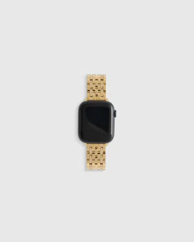 Quince Stainless Steel & Pave Bracelet Apple Watch Band In Gold