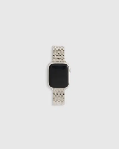 Quince Stainless Steel & Pave Bracelet Apple Watch Band In Silver