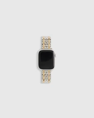 Quince Stainless Steel & Pave Bracelet Apple Watch Band In Silver/gold