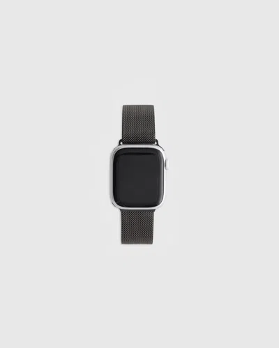 Quince Stainless Steel Mesh Apple Watch Band In Gunmetal