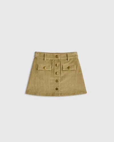 Quince Kids' Stretch Corduroy Skirt In Yellow