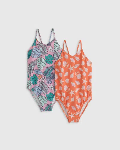 Quince Sunsafe One-piece Swimsuit 2-pack In Shells/palms