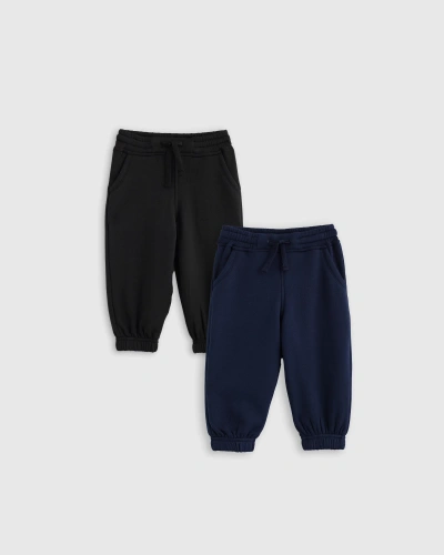 Quince Supersoft Fleece Joggers 2-pack In Black