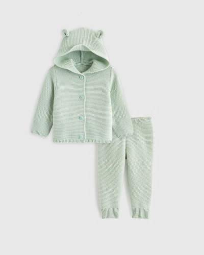 Quince Sweater Set Baby Gender Neutral In Pale Aqua