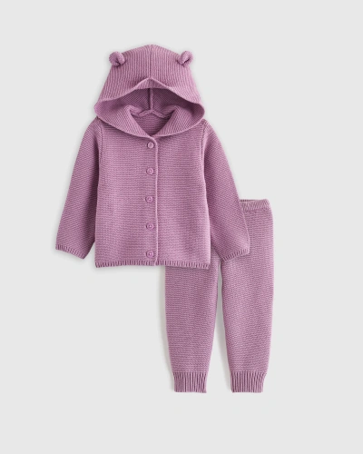 Quince Sweater Set Baby Girl In Lavender Mist