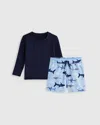 Quince Swim Trunk And Rash Guard Set In Sharks