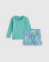 Quince Swim Trunk And Rash Guard Set In Waves