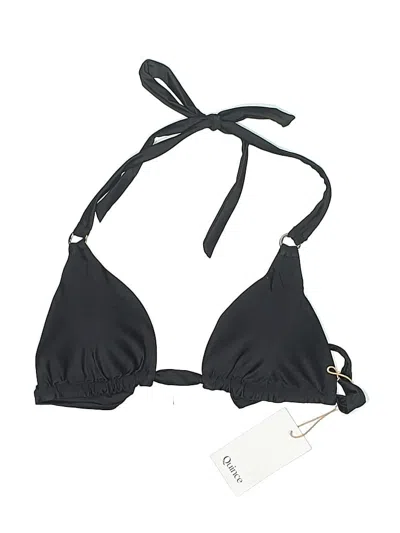 Quince Swimsuit Top Black Solid Pattern Swimwear