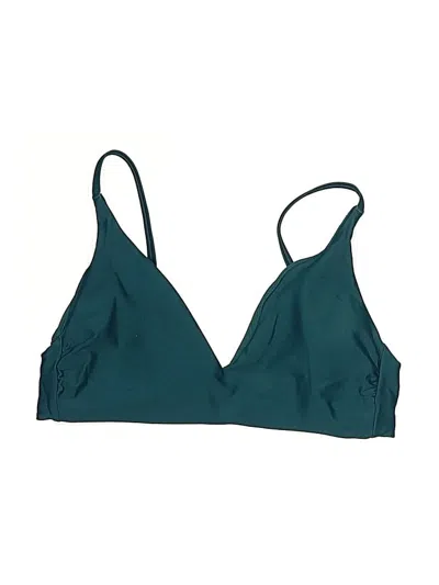 Pre-owned Quince Swimsuit Top Teal Swimwear In Blue