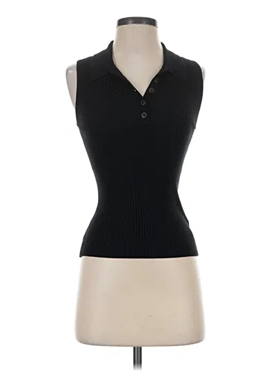 Pre-owned Quince Tank Top Black Collared Neckline Tops