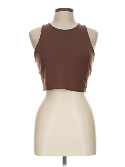 Pre-owned Quince Tank Top Brown Halter Neckline Tops