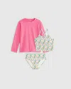 Quince Tank Topini And Long Sleeve Raglan Rash Guard Set In Ditsy Floral